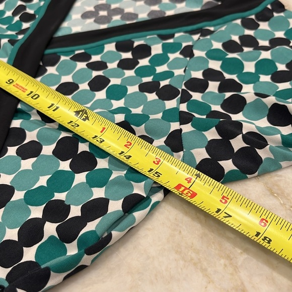 BCBG MAXAZRIA Polka Dot Faux Wrap Dress – Puff Cap Sleeves & Waist Tie | Size M‎ - Picture 9 of 11